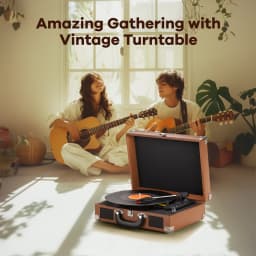 Maio C200 Belt-Driven Vintage Gramophone Device, Vinyl Record, Turntable, High-Fidelity Stereo, Built-In Speaker, 3-Speed
