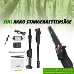 1500mAh 552W Cordless Pole Saw 4.1ft Adjustable 66ft/s Chain Speed Safety Lock for Garden Tree Pruning