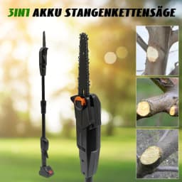 1500mAh 552W Cordless Pole Saw 4.1ft Adjustable 66ft/s Chain Speed Safety Lock for Garden Tree Pruning