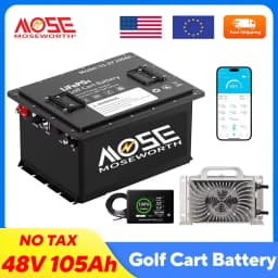 MOSEWORTH 48V 105Ah Golf Cart Lithium Battery Built-in 200A BMS with Touch Monitor and Charger APP Supported MAX 10.24 kW