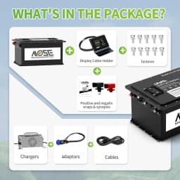 MOSEWORTH 48V 105Ah Golf Cart Lithium Battery Built-in 200A BMS with Touch Monitor and Charger APP Supported MAX 10.24 kW