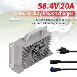 MOSEWORTH 48V 105Ah Golf Cart Lithium Battery Built-in 200A BMS with Touch Monitor and Charger APP Supported MAX 10.24 kW