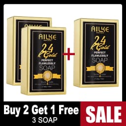 AILKE 24K Glod Flawlessly Soap bar,Moisturizing, Lightening, Dark Spots Removal, Lighten, Even Skin Tone, Nourish Skin Care Kit