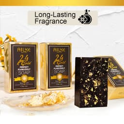 AILKE 24K Glod Flawlessly Soap bar,Moisturizing, Lightening, Dark Spots Removal, Lighten, Even Skin Tone, Nourish Skin Care Kit