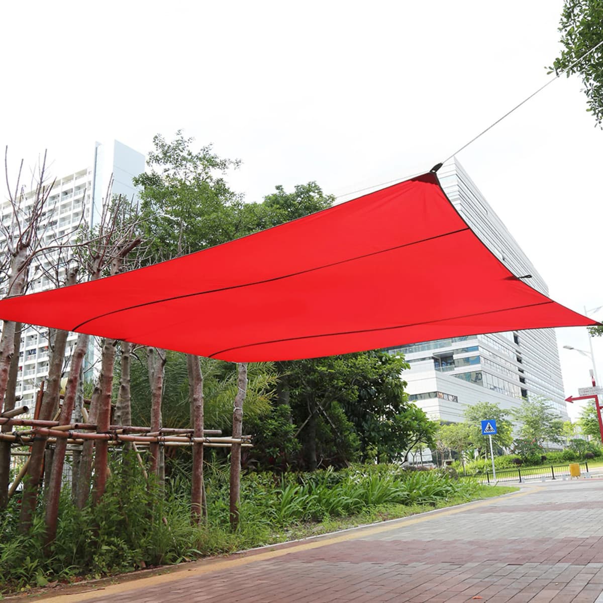 Canopy Garden Sun Shade New Sand Sun Shade Sail Sunscreen Rectangle Awning Canopy Outdoor Garden Patio 4.5*5m (Red) Patio Canopy