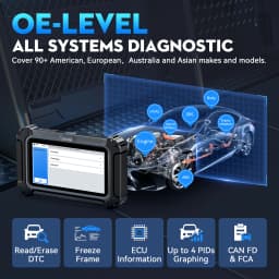 XTOOL D6S Car Diagnostic Tool All System OBD2 Automotive Scanner 4-IN-1 Live Data with 33+ Services Lifetime Free Update Built-in CANFD FCA