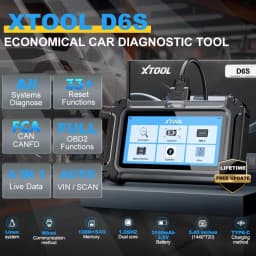 XTOOL D6S Car Diagnostic Tool All System OBD2 Automotive Scanner 4-IN-1 Live Data with 33+ Services Lifetime Free Update Built-in CANFD FCA