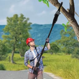 2In1 Electric Telescopic Mini Cordless Chainsaw Branch Saw Tree Saw Pole Saw W/ Rechargeable Battery 552W 1.25M 4500Rpm EU Plug