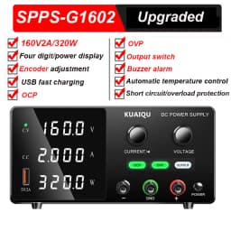 KUAIQU OCP OVP Laboratory Power Supply,160V 2A, 30V 10A 5A Adjustable Regulated Power Supply,OUTPUT Switch, USB Port, For Repair