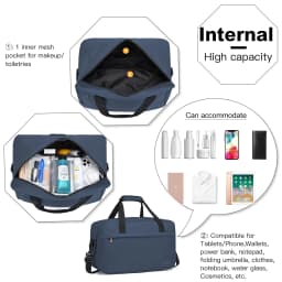 KONO Travel Bag Unisex hand luggage bag Ryanair Gym Weekender bag for Travel and Fitness, Compact and Practical