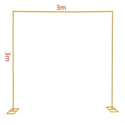 3.0 x 3.0 m Wedding Bow Rectangular, Wedding Bow Rectangular Background Stand Metal Wedding Bow with Base Portable Tube