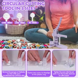 3 in 1 DIY Pin Button Maker Machine 25/32/58mm Badge Press Machine with 300pcs Button Parts Easy to Use Save Time and Energy