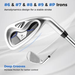 Men's Complete Golf Clubs Set, Includes 460CC #1 Driver, #3 Fairway, #4 Hybrid, #6, #7, #8, #9 & #P Irons, Putter, 3 Head Covers