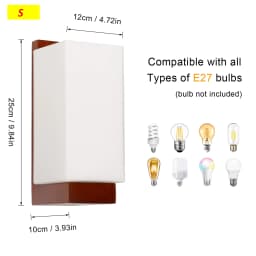 Indoor Wooden Wall Light, G9 Modern Wall Lamp Square,Wall Lighting Fixtures 3000K/4500K/6500K for Hallway Stairs