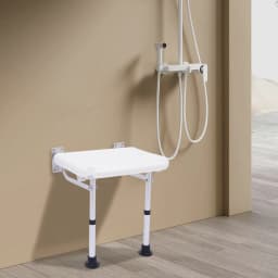 Bathroom Seat Wall Mounting Shower Seat Foldable Folding Seat Shower Stool With Support Legs Maximum Load Capacity 100KG