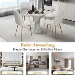 Dining Room Chairs Set of 2/4, Accent Chairs with Curved Backrest, Upholstered Chair, Living Room Chair up to 150 kg