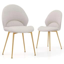 Dining Room Chairs Set of 2/4, Accent Chairs with Curved Backrest, Upholstered Chair, Living Room Chair up to 150 kg