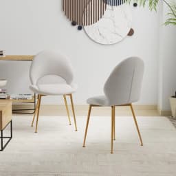 Dining Room Chairs Set of 2/4, Accent Chairs with Curved Backrest, Upholstered Chair, Living Room Chair up to 150 kg