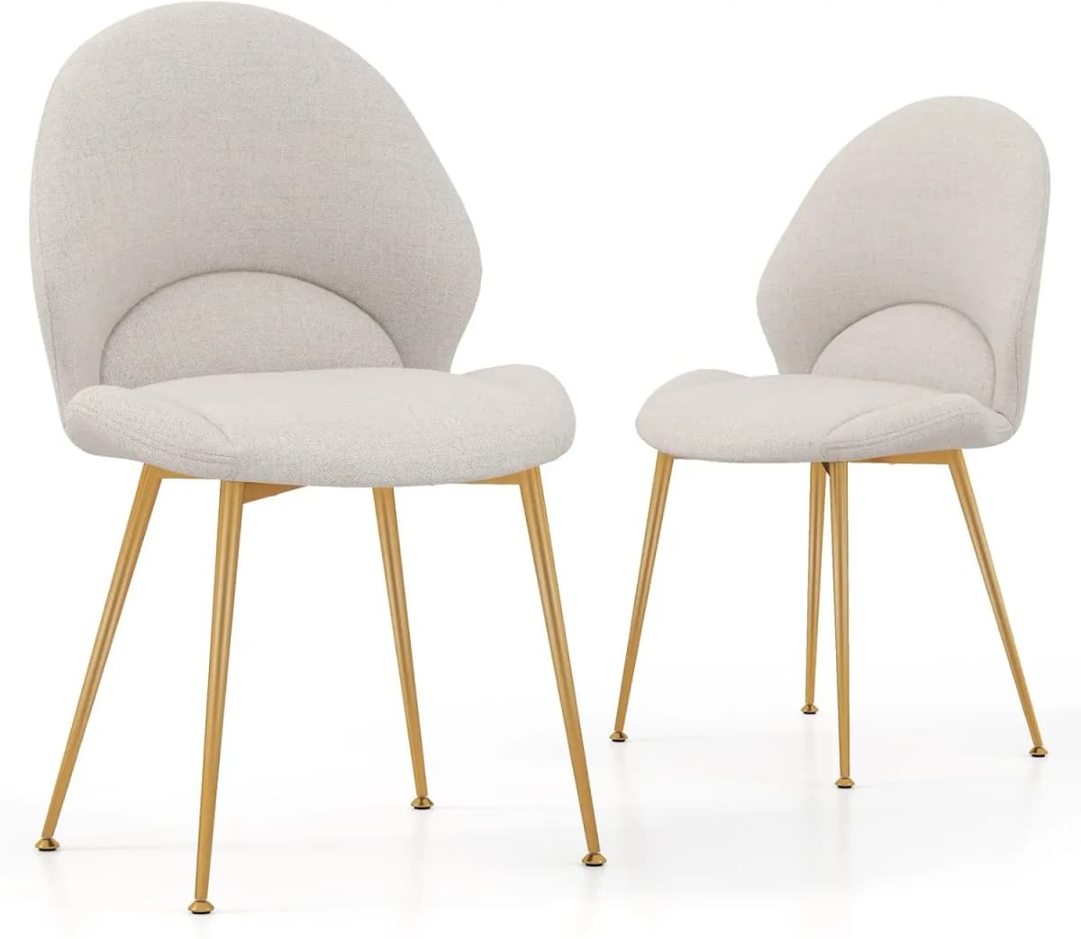 Dining Room Chairs Set of 2/4, Accent Chairs with Curved Backrest, Upholstered Chair, Living Room Chair up to 150 kg