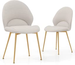 Dining Room Chairs Set of 2/4, Accent Chairs with Curved Backrest, Upholstered Chair, Living Room Chair up to 150 kg