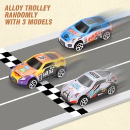 Six-Ply Track Parking Building with Four Mini Alloy Vehicle Parking Lot Toys Puzzle Splicing Toys Racing Rail Car Birthday Gift