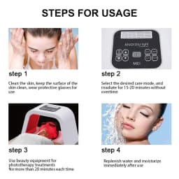 LED Face Mask PDT Photon Therapy Skin Care Lamp - 7 Colours, 32 W Power, Anti-Ageing, Skin Rejuvenation