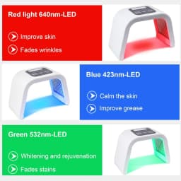 LED Face Mask PDT Photon Therapy Skin Care Lamp - 7 Colours, 32 W Power, Anti-Ageing, Skin Rejuvenation