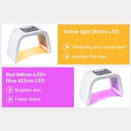 LED Face Mask PDT Photon Therapy Skin Care Lamp - 7 Colours, 32 W Power, Anti-Ageing, Skin Rejuvenation