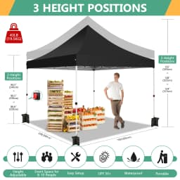 3x3m Folding Gazebo with 4 side panels, mesh window against insects, 100% waterproof and UV 50+ portable high-end