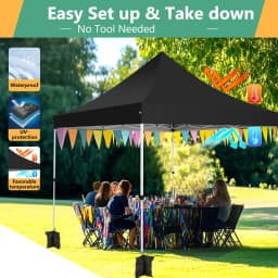 3x3m Folding Gazebo with 4 side panels, mesh window against insects, 100% waterproof and UV 50+ portable high-end