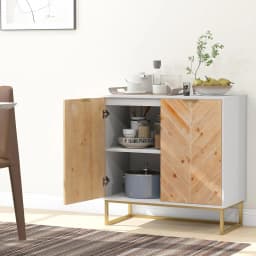Sideboard with 2 Doors,Cabinet with Shelf,Cabinet with Metal Legs,Cabinet for Kitchen, Dining Room, Living Room,80x40x80cm