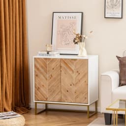 Sideboard with 2 Doors,Cabinet with Shelf,Cabinet with Metal Legs,Cabinet for Kitchen, Dining Room, Living Room,80x40x80cm