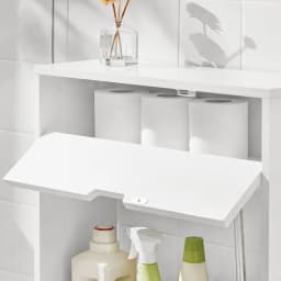 SoBuy BZR48-W niche shelf niches wardrobe narrow shelf bathroom wardrobe bathroom wardrobe with 1 open shelf and 1 flap White