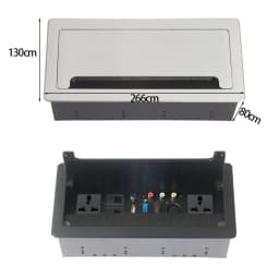 Clamshell Desktop Socket Multimedia Socket Embedded Power Strip With Network/Video/Audio/VGA/HDMI/USB/XLR Brush Power Outlet Box