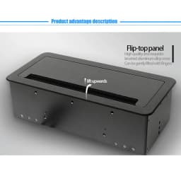 Clamshell Desktop Socket Multimedia Socket Embedded Power Strip With Network/Video/Audio/VGA/HDMI/USB/XLR Brush Power Outlet Box