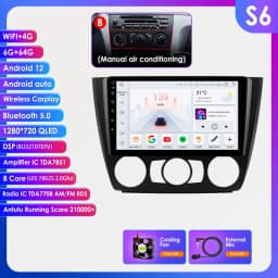 Hizpo Android 13 Car Multimedia Radio For BMW 1-Series 1 Series E87 E81 E82 E88 2004 - 2011 4G GPS Video PLayer Navi Carplay DSP