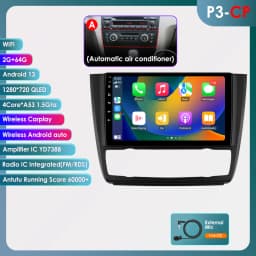 Hizpo Android 13 Car Multimedia Radio For BMW 1-Series 1 Series E87 E81 E82 E88 2004 - 2011 4G GPS Video PLayer Navi Carplay DSP