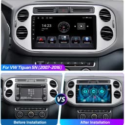 ESSGOO 9" HD Touch screen Android 14 For Volkswagen VW Tiguan Golf Plus 2010-2016 Car stereo radio GPS NAVI SWC RDS WIFI BT USB
