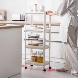 Rolling Storage Cart 3/4 Layers Organizer Mobile Shelving Unit Large Capacity for Kitchen Office Bathroom Laundry Living Room