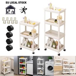 Rolling Storage Cart 3/4 Layers Organizer Mobile Shelving Unit Large Capacity for Kitchen Office Bathroom Laundry Living Room