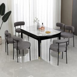 Dining Chairs Set of 2, Mid-Century Modern Dining Chairs, Curved Backrest Round Upholstered Sherpa Dining Chair with  Metal Legs
