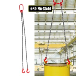 3 Tons Lifting Chain Sling Adjustable for Mines Ports Buildings Working 2m Hook Rigging Iron Chain Lifting Chain