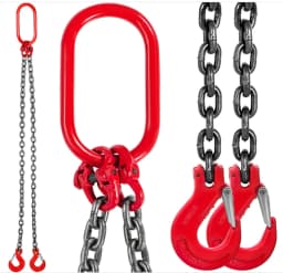 3 Tons Lifting Chain Sling Adjustable for Mines Ports Buildings Working 2m Hook Rigging Iron Chain Lifting Chain