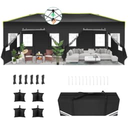3x6m Folding Gazebo Event Canopy Pop Up Waterproof Party Tent With 6 Side Wall UV Protect For Garden Outdoor Commercial Wedding