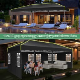 3x6m Folding Gazebo Event Canopy Pop Up Waterproof Party Tent With 6 Side Wall UV Protect For Garden Outdoor Commercial Wedding