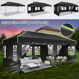 3x6m Folding Gazebo Event Canopy Pop Up Waterproof Party Tent With 6 Side Wall UV Protect For Garden Outdoor Commercial Wedding