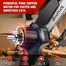 700W 21V Battery Power Chainsaw 6 Inch, 1.5Ah Battery, Pure Copper Motor, 3500 RPM, 2 X Alloy Steel Chains, for Cutting Pruning