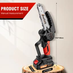700W 21V Battery Power Chainsaw 6 Inch, 1.5Ah Battery, Pure Copper Motor, 3500 RPM, 2 X Alloy Steel Chains, for Cutting Pruning