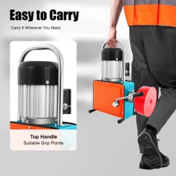 1000W Drain Cleaning Machine, 20-150mm Pipe Cleaner Duct Unclogging Device IP44, Sewer Dredge Sink Toilet Unblocker w/12m Spring