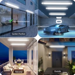 4-Pack 60cm/90cm LED Ceiling Light, IP66 Waterproof Tube, 20W/30W Workshop Tube, 4000K, Suitable for balcony, Garage, Basement.